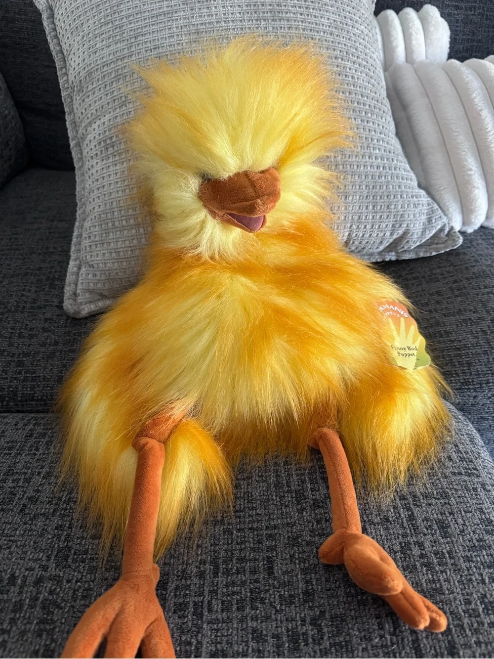Yellow Plush Bird Hand Puppet for Playtime